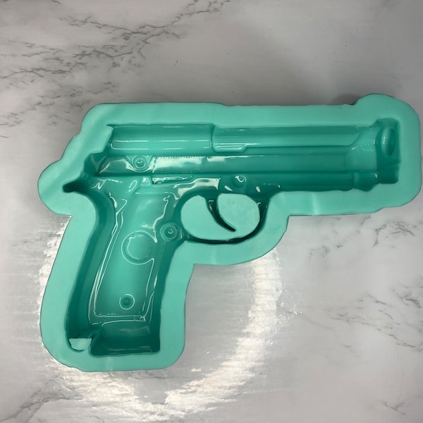 Pour droitier* Moule pour pistolet 3D grandeur nature avec dos plat