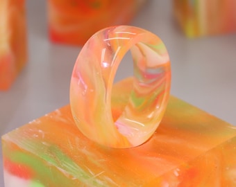 Resin Rings - Rainbow Sherbet