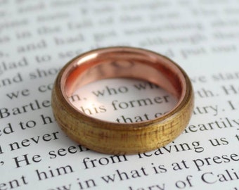 Hawaiian Koa Wood and Copper Ring