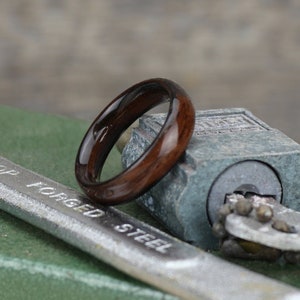 Wood Engagement Ring, Wood Wedding Ring, Macassar Ebony Wood Ring