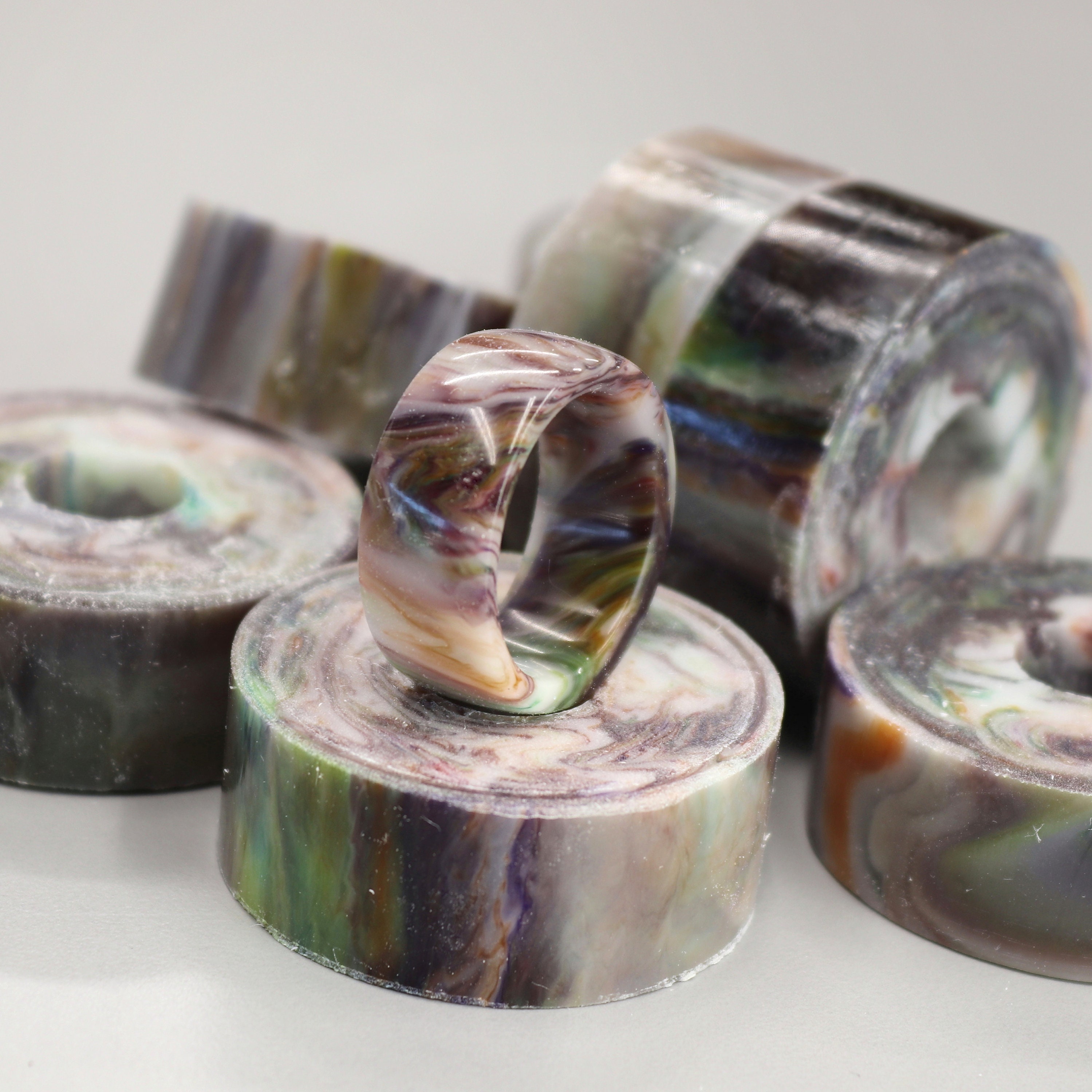 Resin Rings - Rainbow Swirl