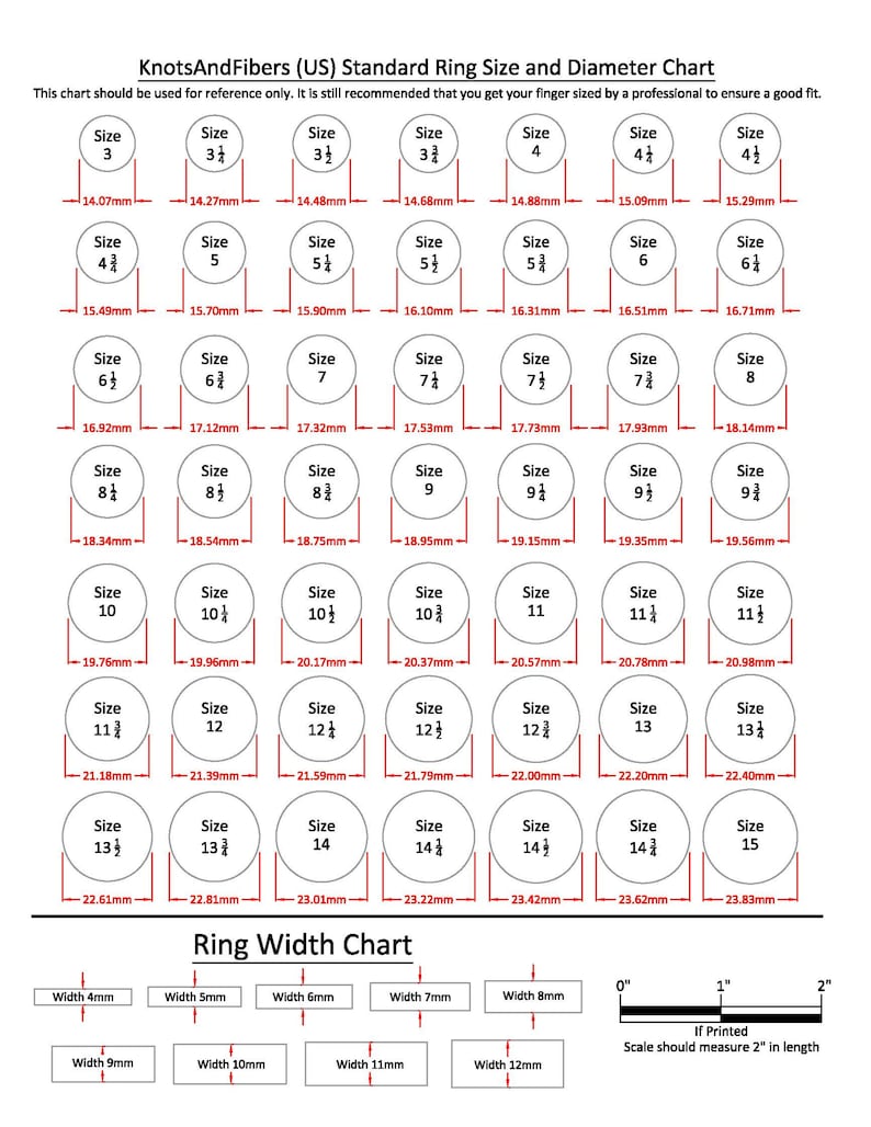 Printable Ring Sizer | Ring Size Finder | Ring Size Measuring Tool |  International Ring Size Chart| Measure Ring Sizer