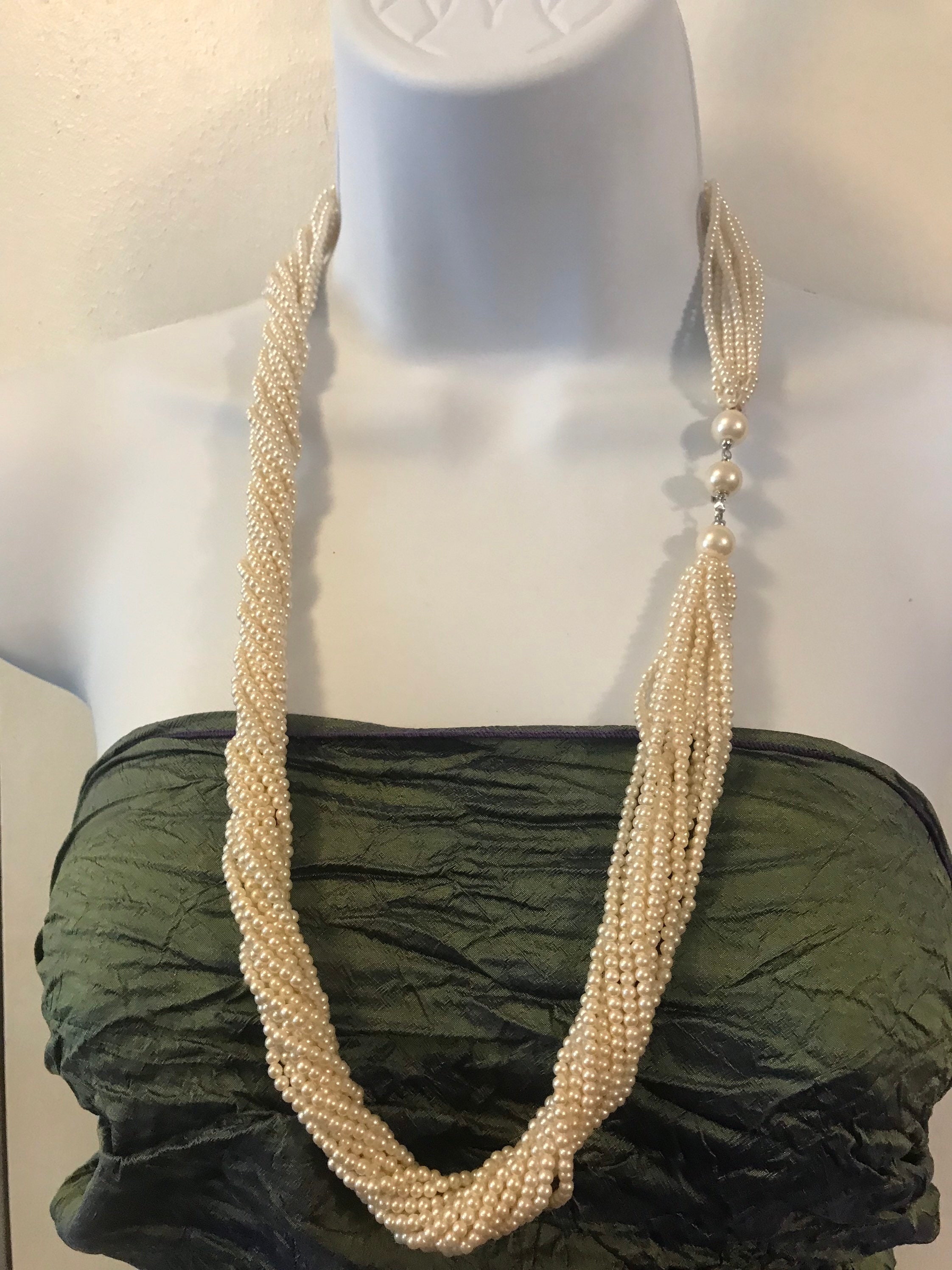 Multi strand sale seed pearl necklace