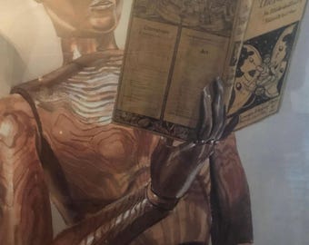 Philip Pearlstein signed lithograph “ wood robot reading the yellow book” signed and numbered
