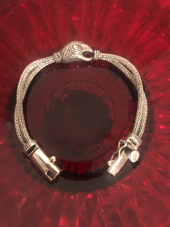 925 silver woven eagle design bracelet - image 1