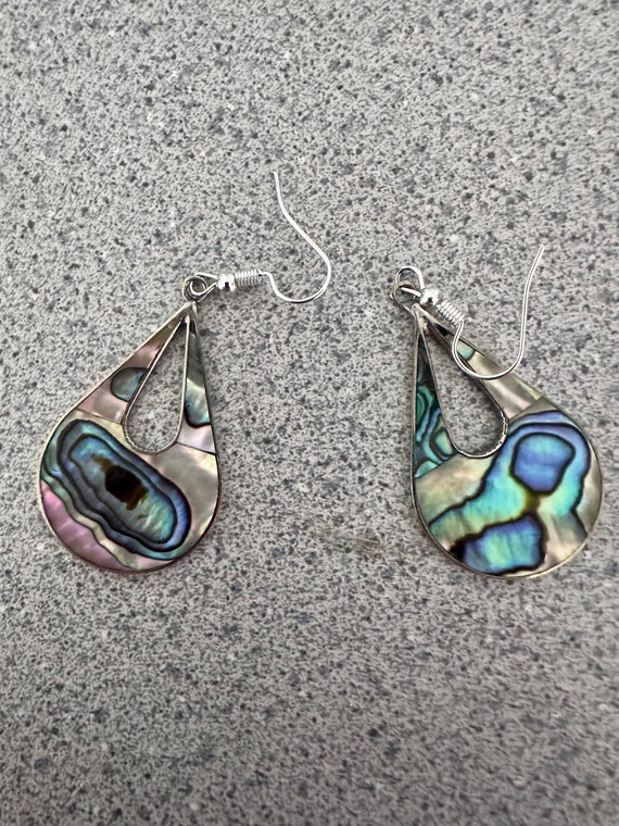 Vintage taxco abalone earrings