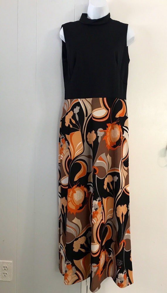 70’s Black Loose Knit Sleeveless Summer Seventies Maxi Dress main image 0
