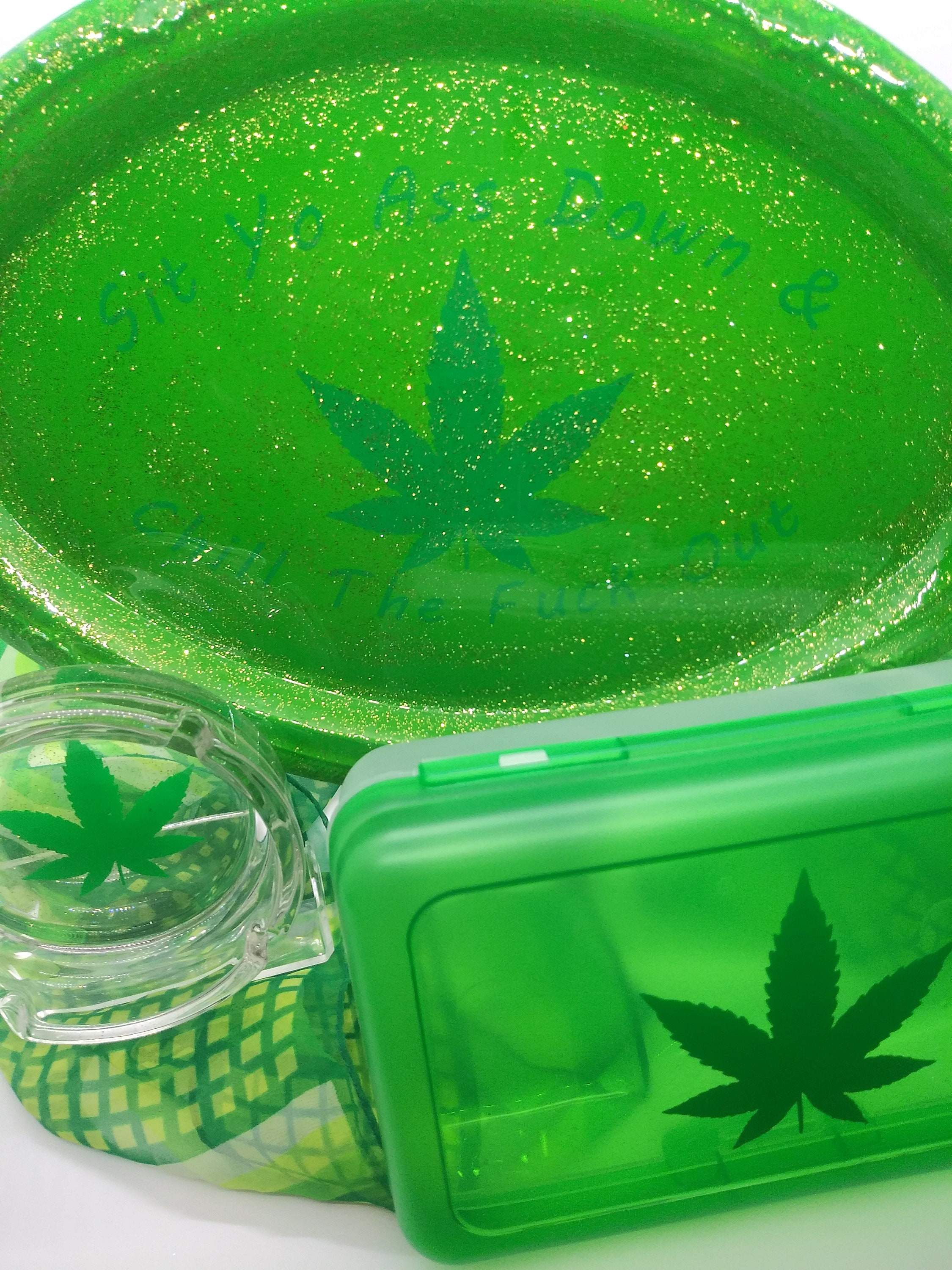 Marijuana rolling tray set Etsy