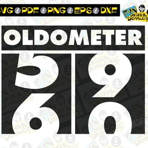 Oldometer SVG, svg 60e anniversaire, humour anniversaire, chemise oldometer, cadeau 60e anniversaire, Oldometer pour cricut silhoutte, ironon