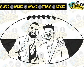 Kelce e Mahomes SVG - Somente para uso em artesanato pessoal, Mahomes SVG, Kansas City SVG, Amigos png, Kelce e mahomes png