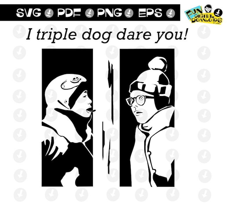 SVG A Christmas Story Licking the pole tongue stuck to pole | Etsy
