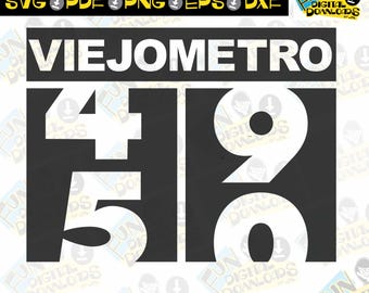 VIEJOMETRO 50, 50º aniversário svg, Humor de aniversário, camiseta oldometer, presente de 50º aniversário, Oldometer para silhueta cricut, ironon