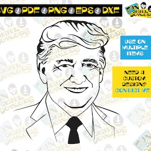 Donald Trump svg - Donald Trump 1 color transparent file, election Cut file, Trump png svg, republican party svg, trump for cricut