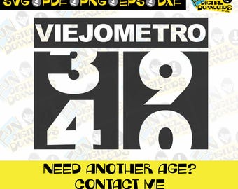 Viejometro SVG, 40º aniversário svg, Humor de aniversário, camiseta oldometer, presente de 40º aniversário, Oldometer para silhueta cricut, ironon