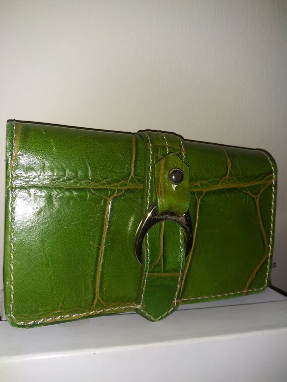 green crocodile wallet