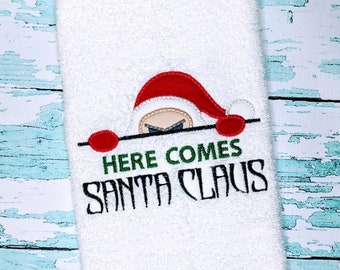 Creepy Santa Hand Towel . Christmas Towel . Christmas Decor . Winter Holiday