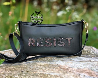 JUNE .  Resist . Handmaids story.  Banned Book Crossbody Purse