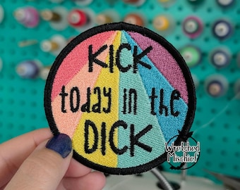 Kick today in the d*ck . Sew on patch