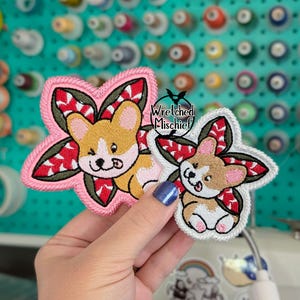 Stranger Corgi Patch . Sew on patch