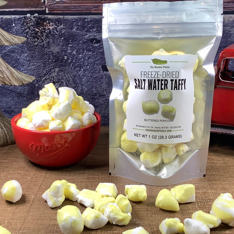 Freeze Dried Buttered Popcorn Taffy Crunchy Candy Snacks Etsy Canada