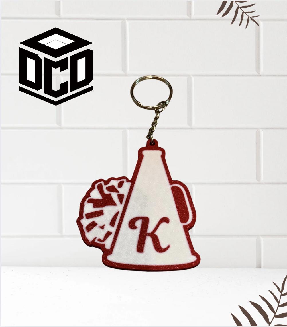 Cheer Cheerleading Personalized Sign, Monogram Keychain, Custom With ...