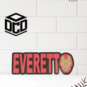 Personalized Superhero Name Plate, Iron Man, custom, personalized, kids room, boy or girl gift, theme room sign