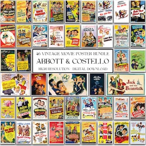 Abbott & Costello: 46 Vintage Movie Poster Prints (Digital Download)
