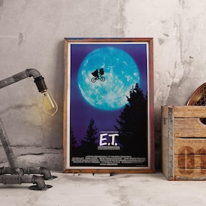 E.T Movie Poster Druck | und Die Außerirdischen Film-Erinnerungsstücke | SciFi Film Sammlerstücke | Sofortdownload | Druckbare Film Wandkunst