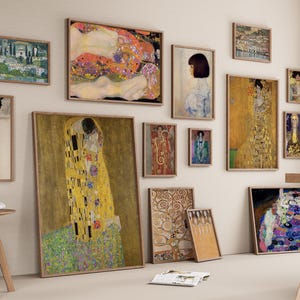 Gustav Klimt Vintage Wall Art Print Bundle | Famous Classic Fine Art Painting | Vintage Art Nouvea Print | 105 Home Decor Digital Downloads