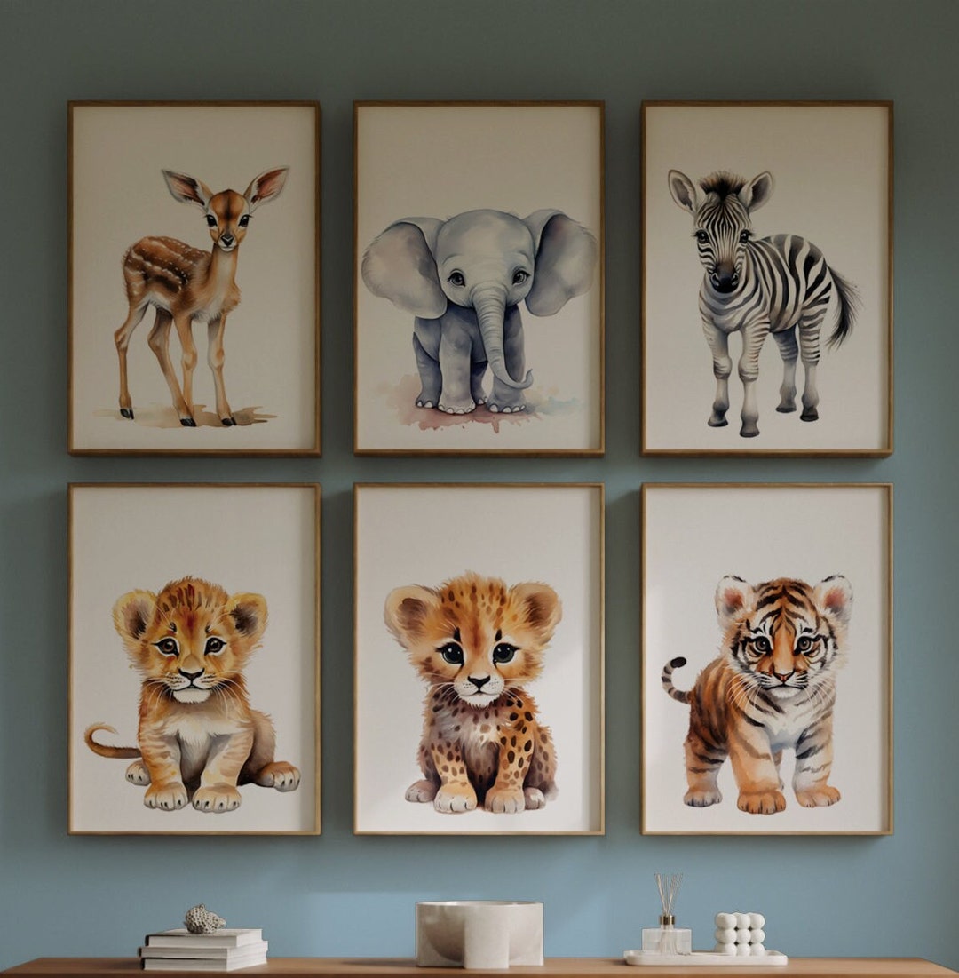 Safari Animal Nursery Prints | Set of 10 | Nursery Decor | Safari ...