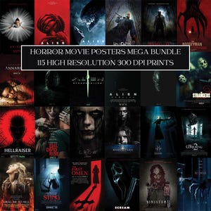Horror Movie Poster Mega Bundle | Halloween Printable Wall Art | Digital Download | Movie Collectables | Movie Nostalgia | Horror Movie Fans
