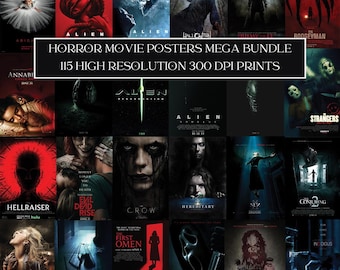 Horror Movie Poster Mega Bundle | Halloween Printable Wall Art | Digital Download | Movie Collectables | Movie Nostalgia | Horror Movie Fans