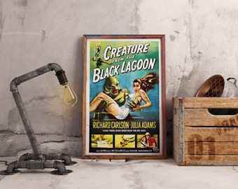 Creature From The Black Lagoon | Vintage Horror Movie Poster | 1954 Monster Horror Film | Digital Prints for Collectors | Digital Download