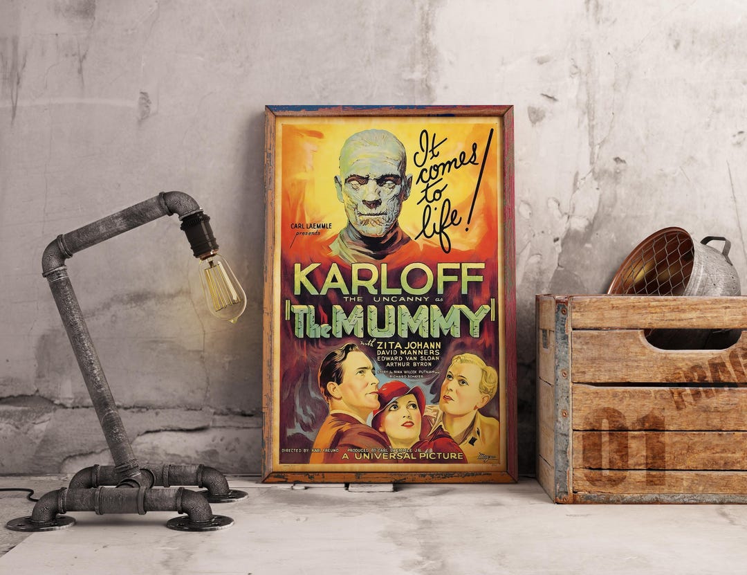 The Mummy Vintage Horror Movie Poster: Boris Karloff 1932 (digital ...