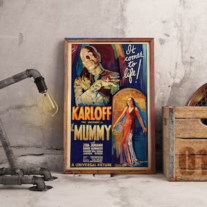 The Mummy Vintage Horror Poster | Boris Karloff | 1932 Classic Horror | Vintage Horror Collectors | Printable Art | Instant Download