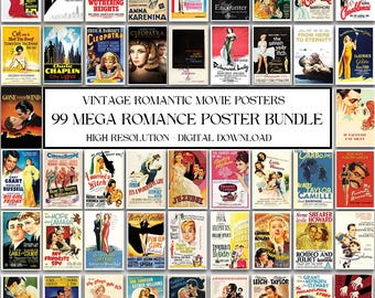 99 Vintage Romance Movie Posters Bundle (Digital Download)