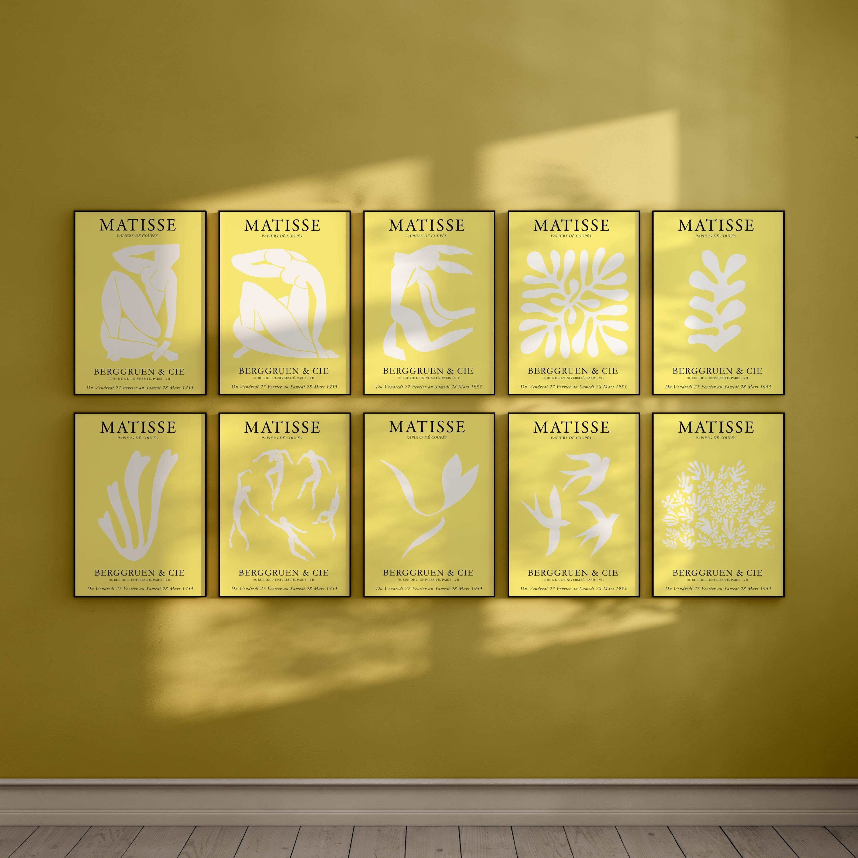 Matisse Butter Yellow Wall Art Exhibition Bundle | Modern Abstract Poster Print | Trendy Printable | Mid Century Matisse | Digital Download