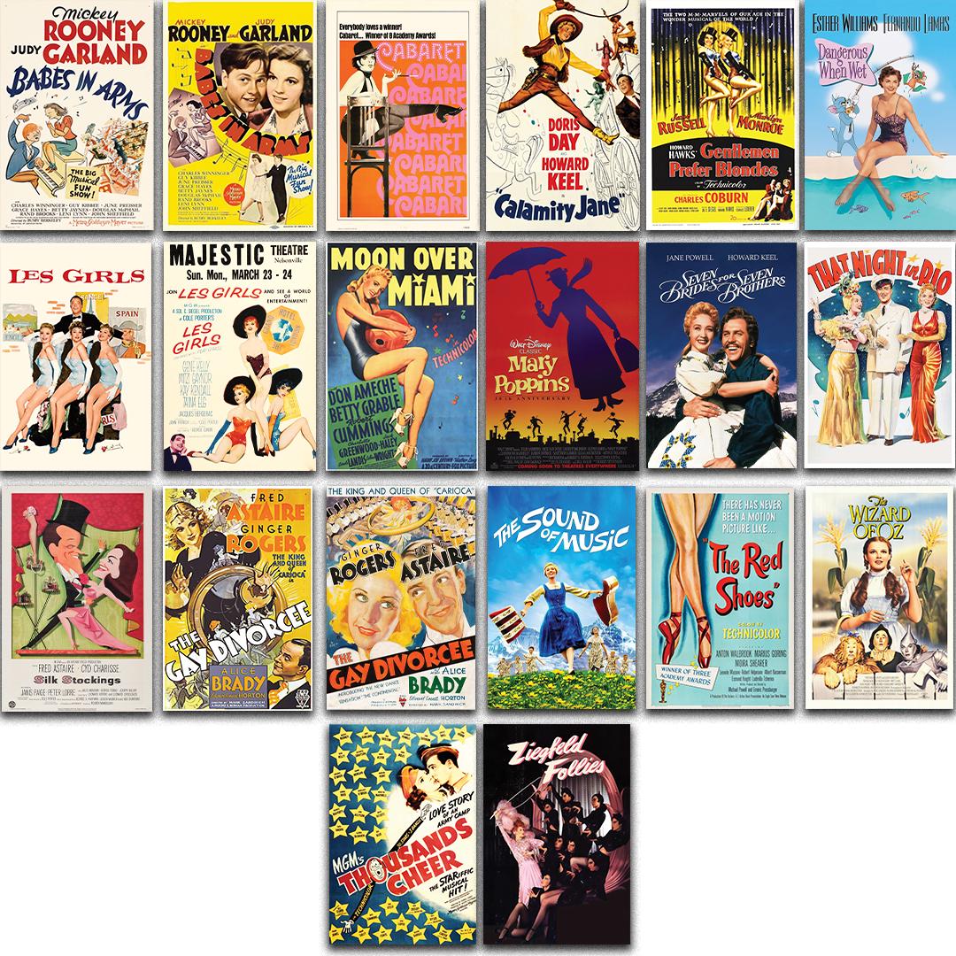 【ヴィンテージポスター】40年代～映画・ミュージカル ヴィンテージミュージカル映画ポスタープリント75枚：ブロードウェイ