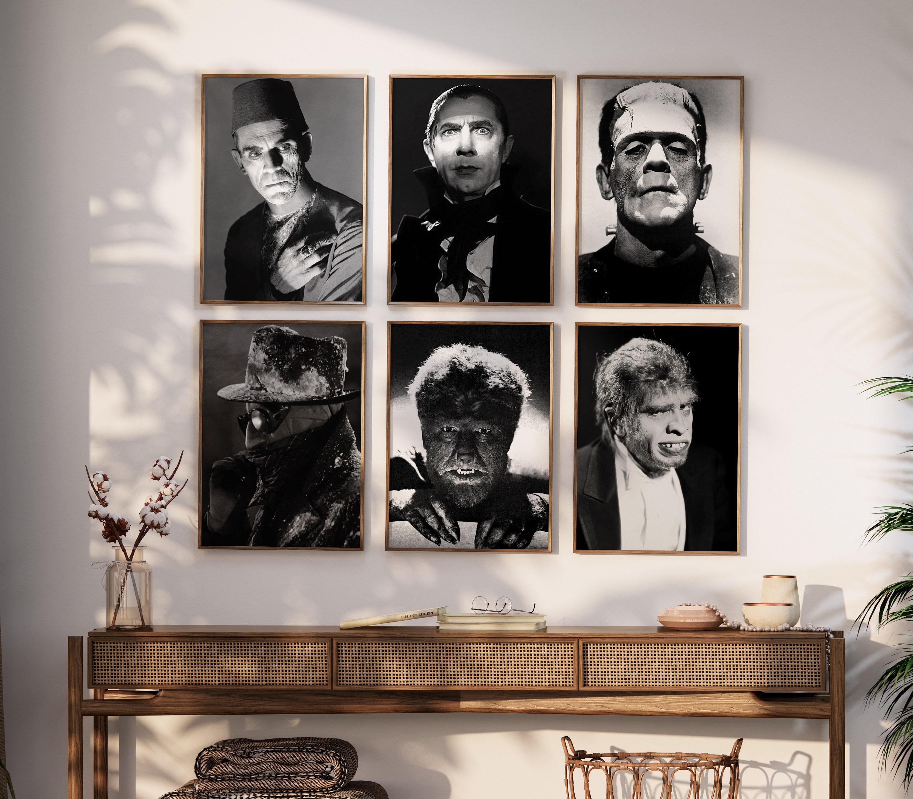 Vintage Horror Movie Black & White Print Bundle | 37 Vintage Posters | Horror Movie Collectors | Printable Wall Art | Instant Download