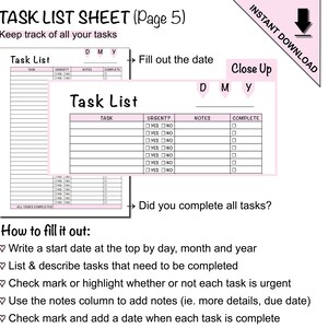 Printable Business Organization Planner and Tracker Sheets Template - Etsy