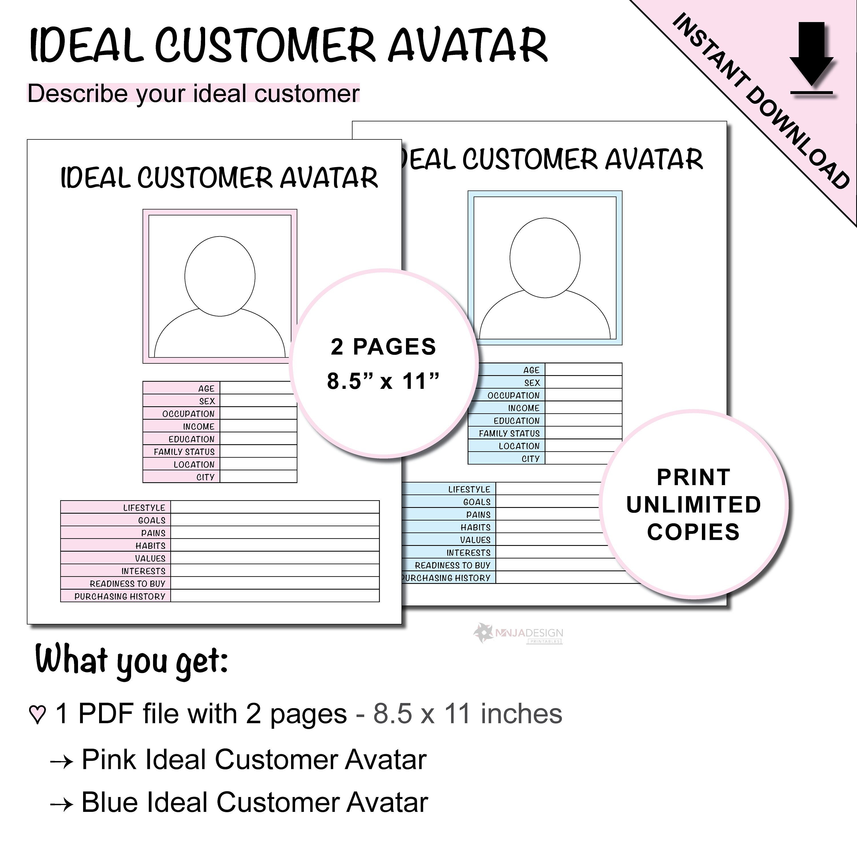 Customer Avatar Template Download Word DOC #43 Customer Avatar Template Download Word DOC