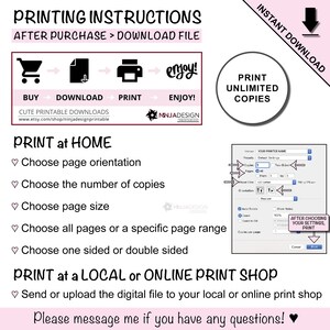 Instagram Content, Growth and Layout Planner Printable Printing Instructions
