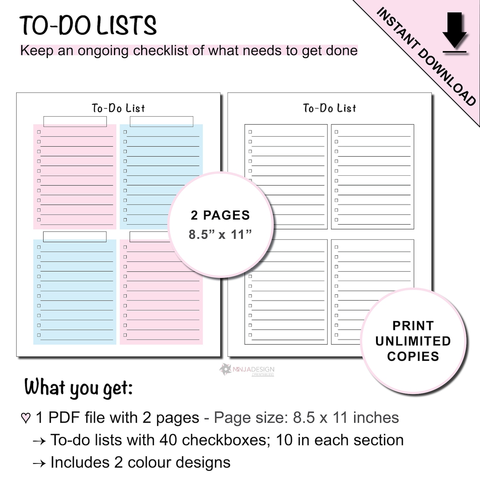 Printable To Do List With 40 Checkboxes Etsy printable-to-do-list-with-40-checkboxes-etsy