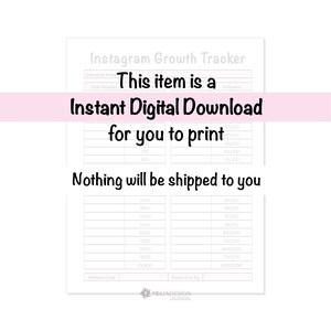 Instagram Content, Growth and Layout Planner Printable Instant Digital Download