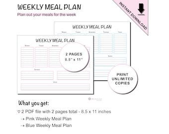 Printable Weekly Meal Planner with Notes Section