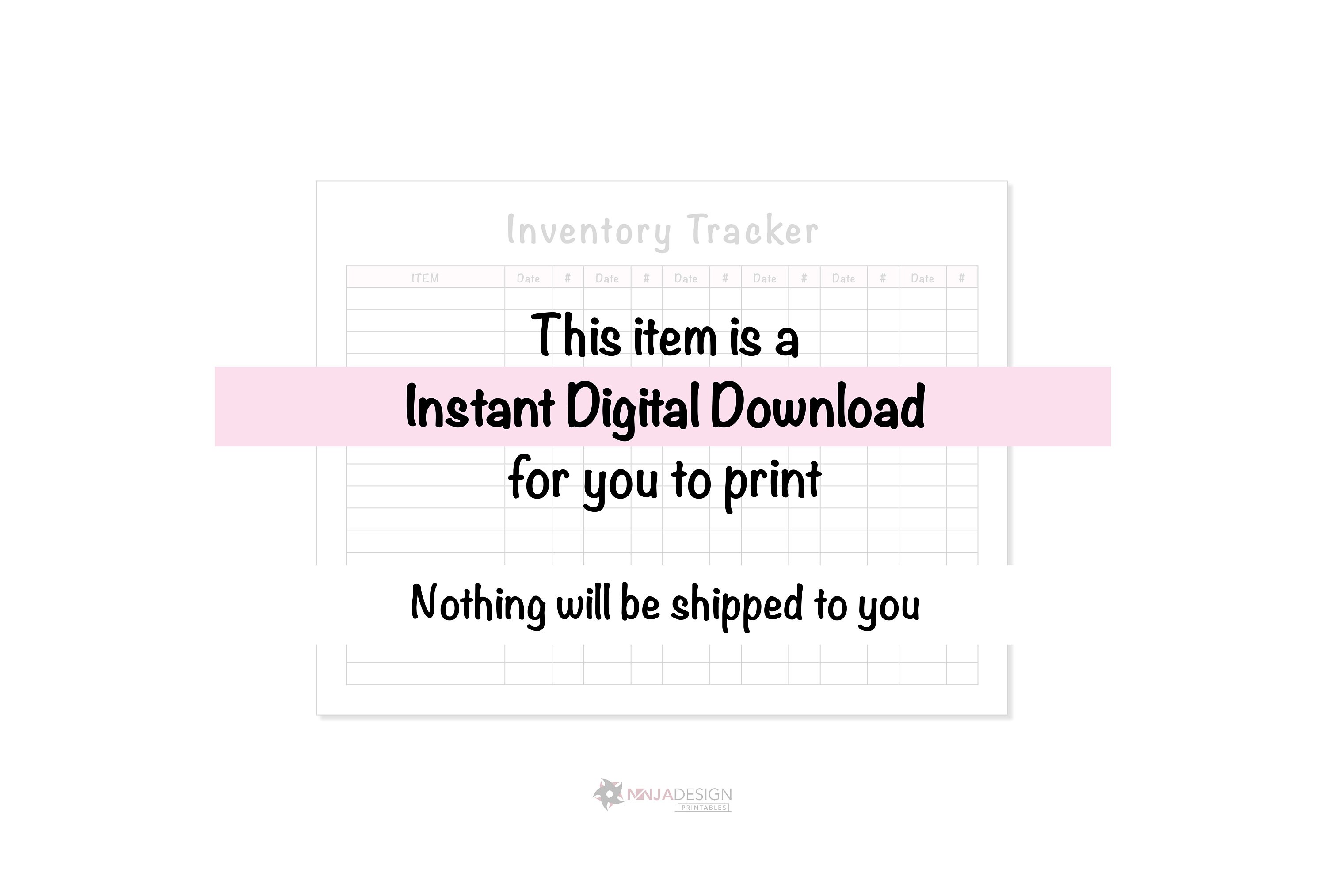 Printable Inventory Tracker Sheets for Business | Landscape Inventory ...