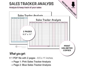 Printable Sales Tracker Analysis Sheet for Small Businesses