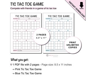 Druckbares Tic Tac Toe Spiel | Aktivitätsbogen für Erwachsene & Kinder