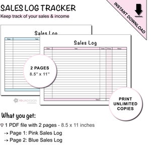 Printable Sales Log Tracker Sheet for Small Businesses