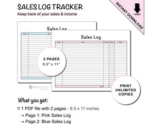 Hoja de seguimiento del registro de ventas imprimible para pequeñas empresas